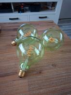 3 mooie groene bol lampen, Ophalen, E27 (groot), Led-lamp