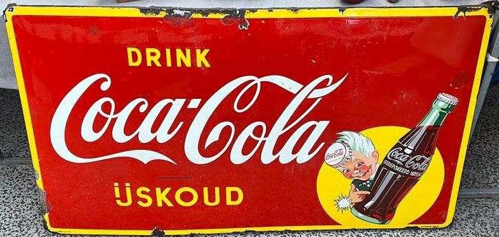 Emaille Coca Cola Bord, Antiek en Kunst, Antiek | Emaille, Ophalen