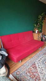 Slaapbank rood (in- en uitklapbaar), Huis en Inrichting, Slaapkamer | Slaapbanken, Ophalen, Gebruikt, 190 cm of minder, Twijfelaar
