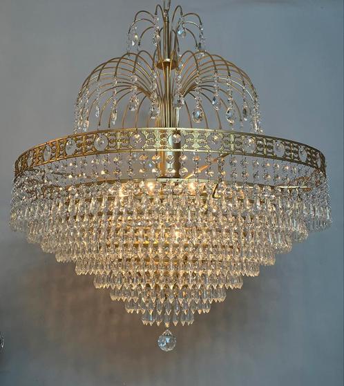 Vintage Xxl Design Kristallen Kroonluchter Zakkroonluchter, Huis en Inrichting, Lampen | Kroonluchters, Ophalen of Verzenden
