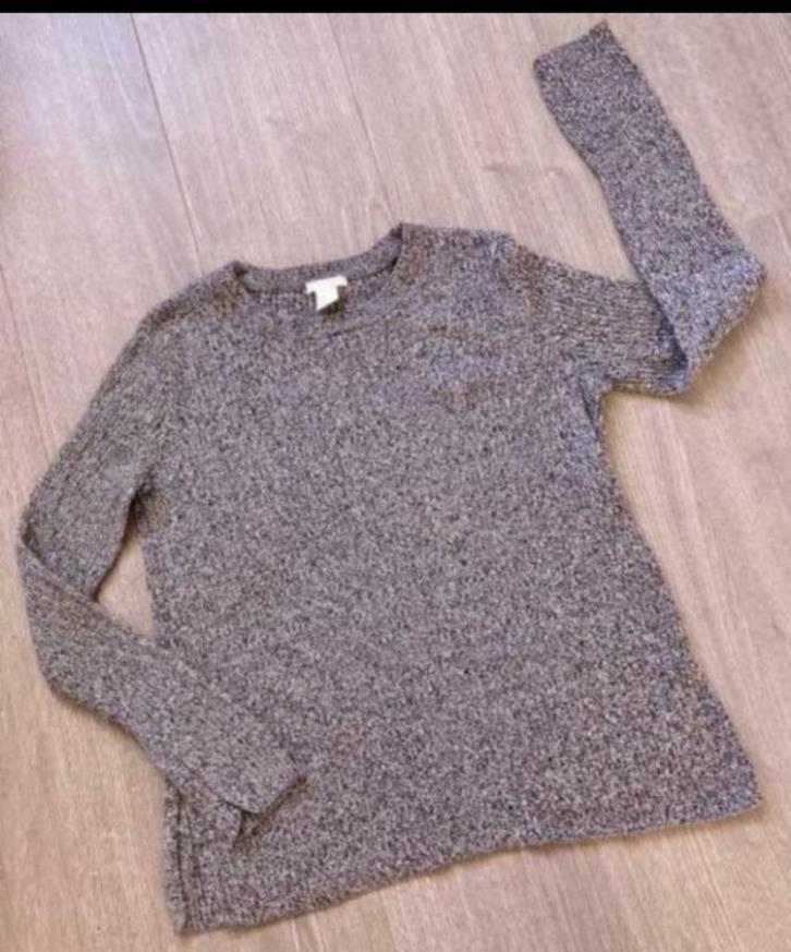 Heerlijke grijze trui met splitjes , maat 38 40, Kleding | Dames, Truien en Vesten, Zo goed als nieuw, Maat 38/40 (M), Grijs, Ophalen of Verzenden