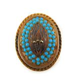 Vintage 1930/40 ART DECO broche faux turquoise markasiet!, Sieraden, Tassen en Uiterlijk, Broches, Overige materialen, 4 tot 7 cm