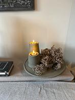 Schaal met windlichten en dadeltak, Overige materialen, Beige, Ophalen of Verzenden, Zo goed als nieuw