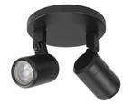 Badkamer opbouwspot RAIN 2-licht zwart GU10 IP44, Metaal of Aluminium, Ophalen of Verzenden, Led, Plafondspot of Wandspot