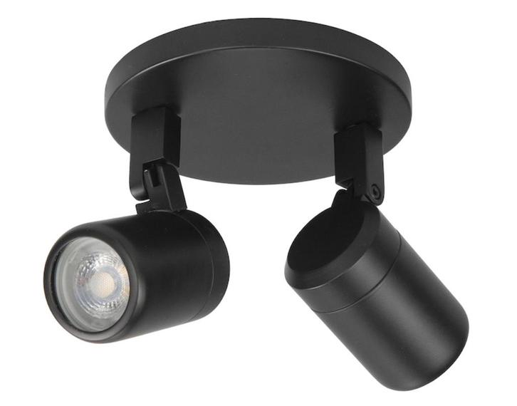 Badkamer opbouwspot RAIN 2-licht zwart GU10 IP44, Huis en Inrichting, Lampen | Spots, Nieuw, Plafondspot of Wandspot, Metaal of Aluminium