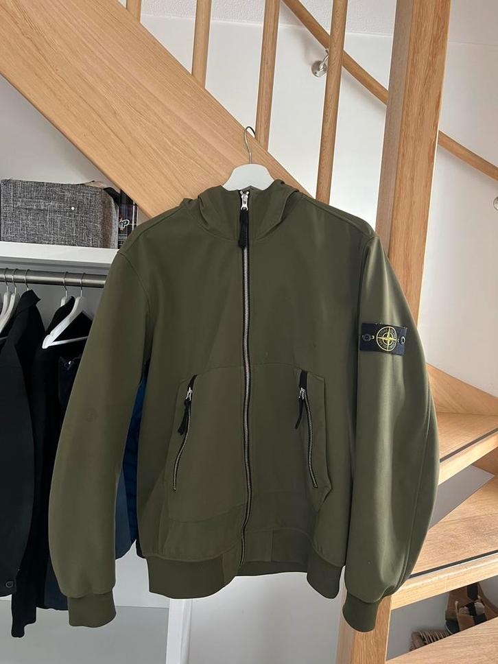 Stone island softshell maat L, Kleding | Heren, Jassen | Zomer, Zo goed als nieuw, Maat 52/54 (L), Groen, Ophalen of Verzenden