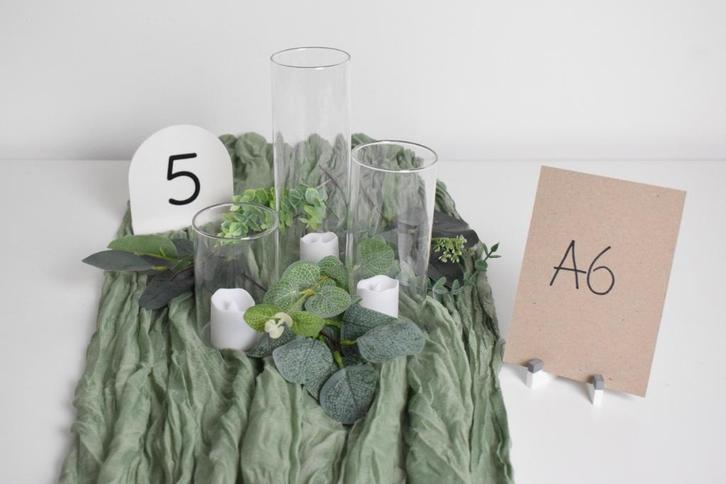 Bruiloft (tafel) decoraties - vaasjes / nep bloemen / LED, Hobby en Vrije tijd, Feestartikelen, Zo goed als nieuw, Versiering