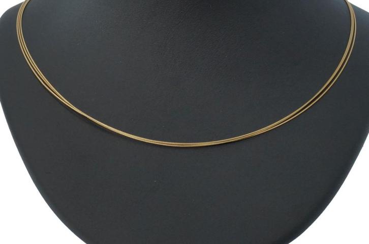 Spang ketting 14k goud choker dames 3-delig luxe design, Sieraden, Tassen en Uiterlijk, Kettingen, Zo goed als nieuw, Goud, Goud