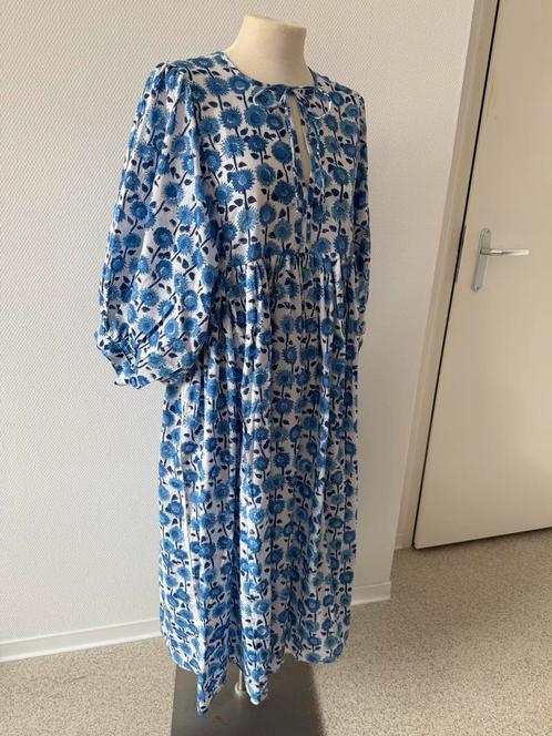 Witte blockprint jurk, Kleding | Dames, Jurken, Nieuw, Maat 38/40 (M), Wit, Onder de knie, Ophalen of Verzenden