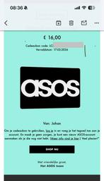 Cadeaukaart Asos (16 euro), geldig t/m 2036, Eén persoon, Cadeaubon