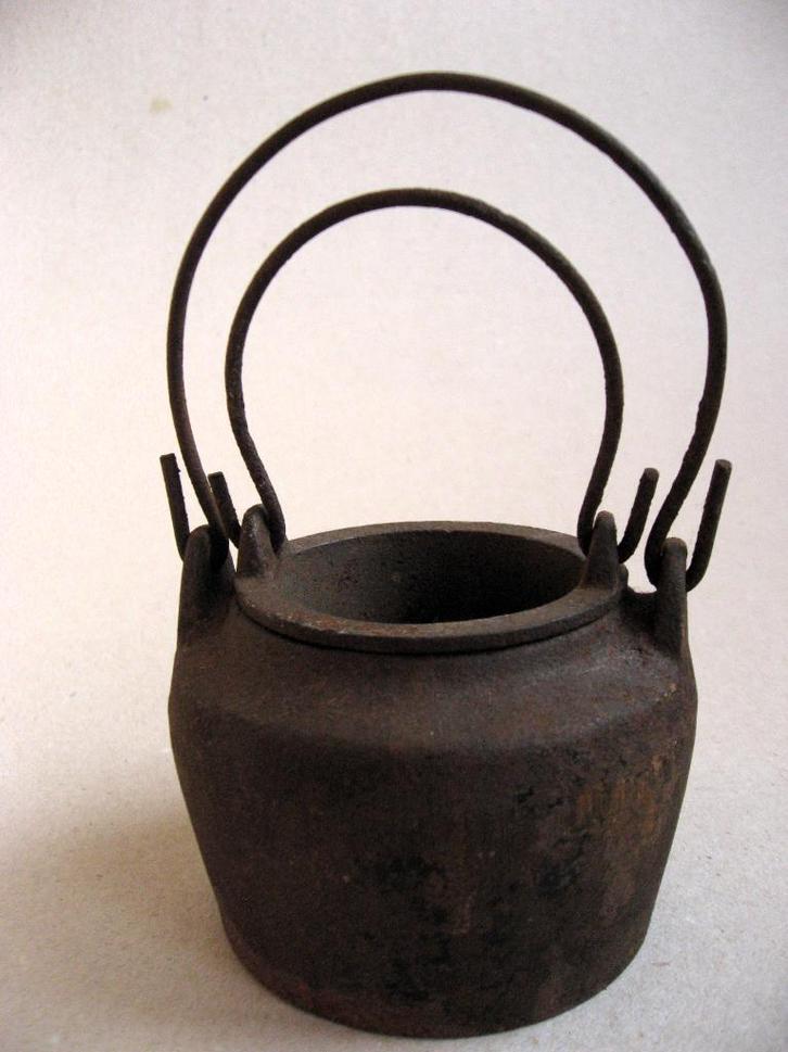 Antieke dubbele lijmpot van gietijzer, voor beenderlijm, Antiek en Kunst, Antiek | Gereedschap en Instrumenten, Ophalen of Verzenden