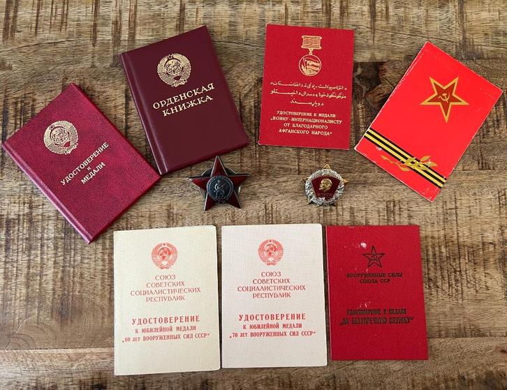 Sovjet Medaille Set Rode Ster Afghanistan Chernobyl Joods, Verzamelen, Militaria | Algemeen, Luchtmacht, Lintje, Medaille of Wings