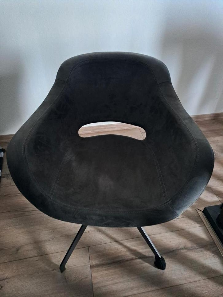 Set van 3 Kuipstoelen, Huis en Inrichting, Stoelen, Gebruikt, Drie, Metaal, Stof, Zwart, Ophalen of Verzenden