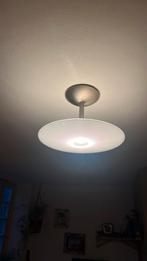 Italiaanse ufo lamp glas metaal (2x), Gebruikt, Ophalen of Verzenden, Metaal