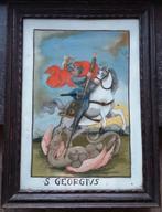 Om 1800 - 1850 Achterglas Schilderij Schildering Sint Joris