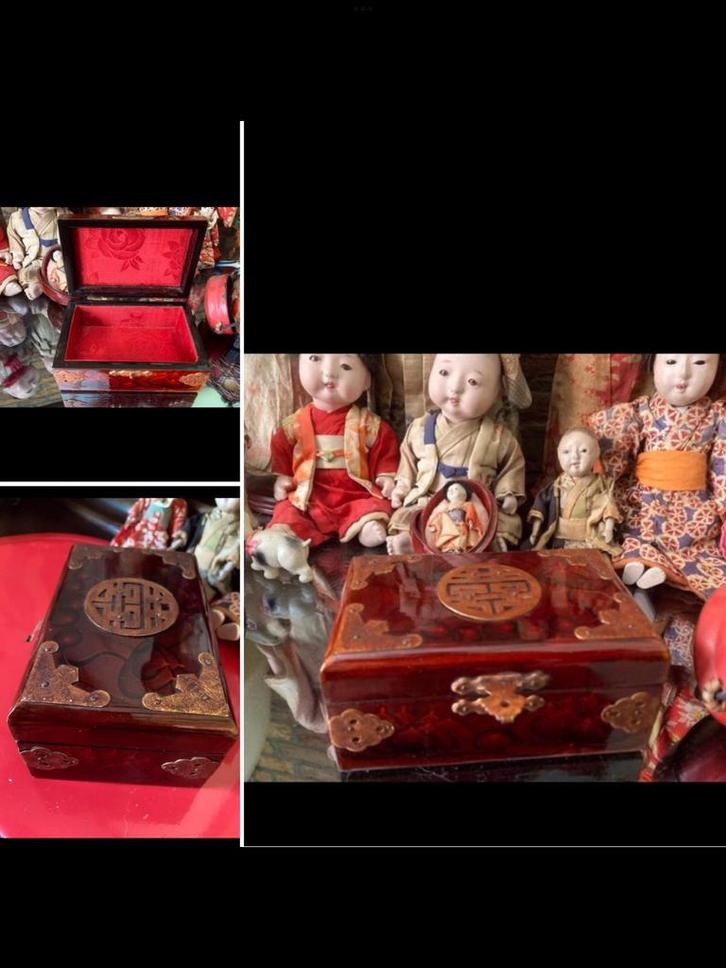 🌿 Lakdoos ,” VINTAGE AZIATISCHE HOUTEN LAKDOOS”🌿, Antiek en Kunst, Antiek | Woonaccessoires, Verzenden