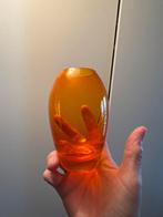 Oranje glazen vaasje, Oranje, Ophalen of Verzenden, Minder dan 50 cm, Glas