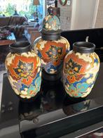 Antieke Regina Vazen Set, Handbeschilderd, Antiek en Kunst, Ophalen