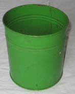 Groene metalen vintage prullenbak. Retro. Emaille. Jaren 60, Ophalen, Gebruikt, Minder dan 10 liter, Metaal