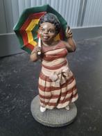 Vintage beeldje van meisje met paraplu, Ophalen of Verzenden