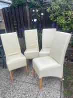 Leren eetkamerstoelen, Huis en Inrichting, Stoelen, Ophalen, Gebruikt, Bruin, Vier
