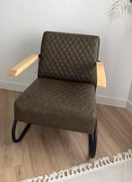 2 relaxstoelen donkergroen leer, Huis en Inrichting, Fauteuils, Ophalen, Minder dan 75 cm, Leer, Zo goed als nieuw
