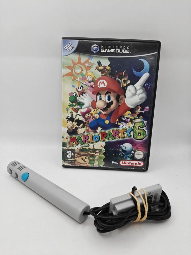 Mario Party 6 + microfoon Gamecube, Spelcomputers en Games, Games | Nintendo GameCube, Zo goed als nieuw, Racen en Vliegen, 3 spelers of meer