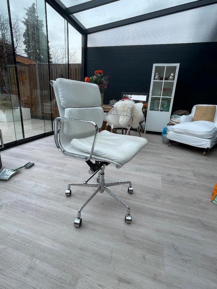 Mooie luxe Cavel wit leren bureaustoel, Huis en Inrichting, Bureaustoelen, Gebruikt, Bureaustoel, Wit, Ergonomisch, Ophalen