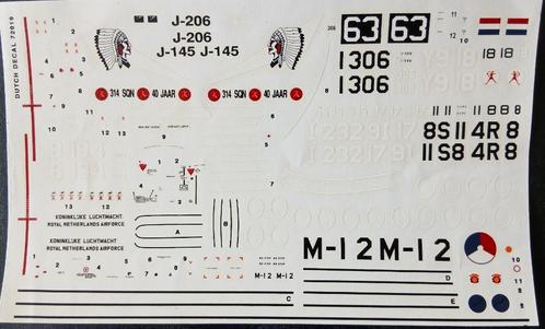 Dutch Decal 72019 Meteor Mk8, T.Mk7,F16A, Harvard, F27 Mar., Hobby en Vrije tijd, Modelbouw | Vliegtuigen en Helikopters, Zo goed als nieuw