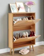 Schoenenkast - 60x16.8x87.7cm - PVC Rotan - Houtkleur, Quore B.V., Verzenden, Nick.karselius@quorebv.com, Nieuw