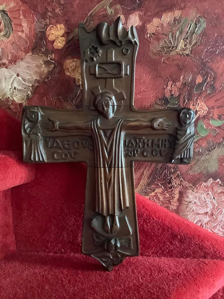 Oud houten kruis ❤️ met corpus, Antiek en Kunst, Antiek | Religie, Ophalen of Verzenden