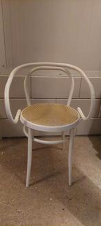 Vintage metalen thonet 209 style stoel wit met webbing, Huis en Inrichting, Stoelen, Ophalen, Gebruikt, Wit, Eén
