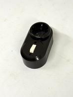 Oud bakelieten stopcontact met schakelaar stroom lamp licht, Ophalen of Verzenden