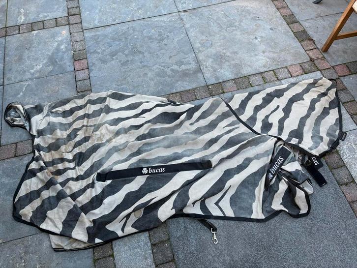 Bucas Buzz-Off Full Neck Zebra, Dieren en Toebehoren, Paarden en Pony's | Dekens en Dekjes, Gebruikt, Deken, Ophalen of Verzenden