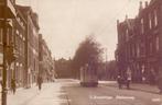 's Gravenhage Den Haag fotokaart stationsweg tram 1929, Ophalen of Verzenden, 1920 tot 1940, Gelopen, Zuid-Holland