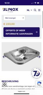 RVS wastafel incl ophang steunen, Ophalen of Verzenden