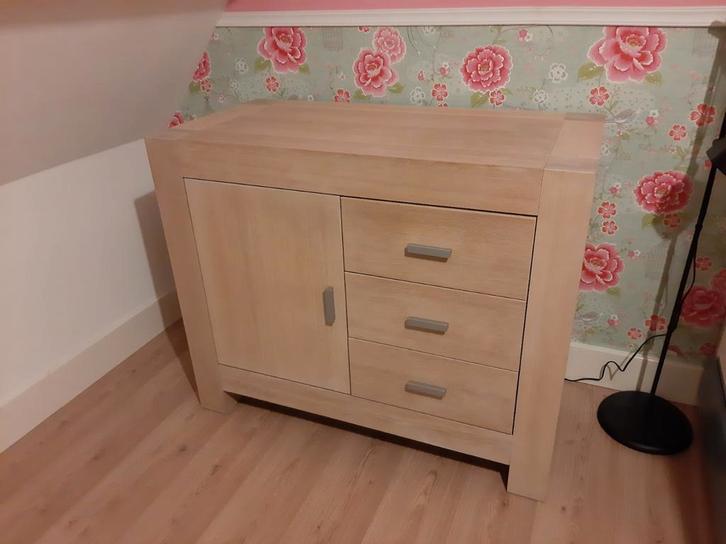 Commode Eikenhout Whitewash, Kinderen en Baby's, Kinderkamer | Commodes en Kasten, Gebruikt, 90 tot 105 cm, 100 cm of meer, 50 tot 70 cm