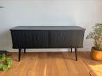 Zuiver Barbier Dressoir Zwart Eikenhout, Ophalen, 100 tot 150 cm, Eikenhout, Zo goed als nieuw