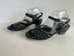 Yoyoli 82) Think 37 zwart leren sandalen incl V kosten, Zwart, Think!, Zo goed als nieuw, Sandalen of Muiltjes