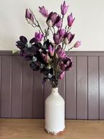Prachtige magnolia kunstbloemen met vaas, Ophalen of Verzenden, Zo goed als nieuw, Binnen