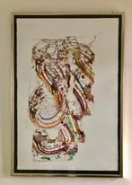 Marc Mulders, zeer grote aquarel met collage; ‘Regenboog’, Antiek en Kunst, Ophalen