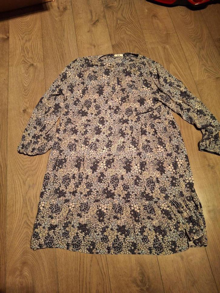 Bloemetjesjurk, maat XL, Kleding | Dames, Jurken, Zo goed als nieuw, Maat 46/48 (XL) of groter, Blauw, Onder de knie, Ophalen