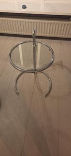 Vintage Glazen Bijzettafel, 45 tot 60 cm, Minder dan 55 cm, Gebruikt, Ophalen of Verzenden