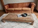 Robuuste houten salontafel opiumtafel, Ophalen, Gebruikt, 50 tot 100 cm, 150 tot 200 cm
