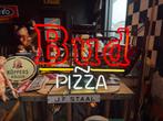 Vintage Bud enPizza Neon Reclamebord, Verzamelen, Merken en Reclamevoorwerpen, Ophalen, Gebruikt, ., Lichtbak of (neon) lamp