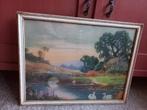 Ingelijste prent landschap, Ophalen