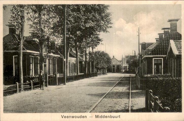 Veenwouden- Middenbuurt, Verzamelen, Ansichtkaarten | Nederland, Gelopen, Friesland, Voor 1920, Ophalen of Verzenden