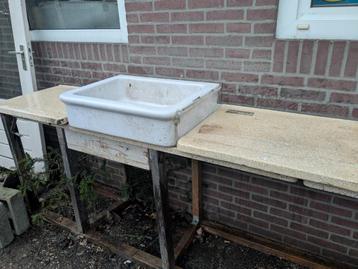 terrazzo keukenblad met losse gootsteen  beschikbaar voor biedingen