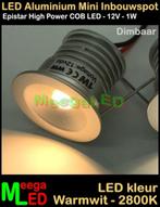LED 12V mini inbouwspot spot COB 1 watt M20 - Warmwit DB, Nieuw, Plafondspot of Wandspot, Led, Ophalen of Verzenden