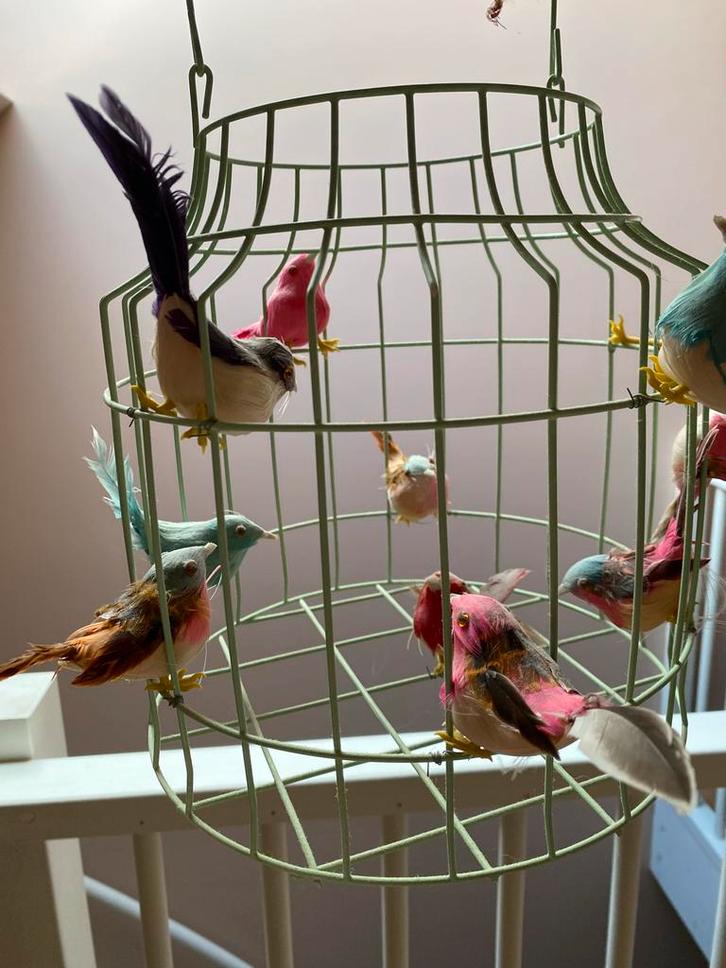 Loods 5 Kinderkamerlamp met Vogeltjes, Huis en Inrichting, Lampen | Hanglampen, Zo goed als nieuw, Minder dan 50 cm, Metaal, Ophalen of Verzenden